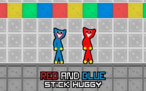 Red and Blue Stick Huggy: Portal Rush Online Arcade Game
