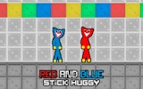 Red and Blue Stick Huggy: Portal Rush Online Arcade Game